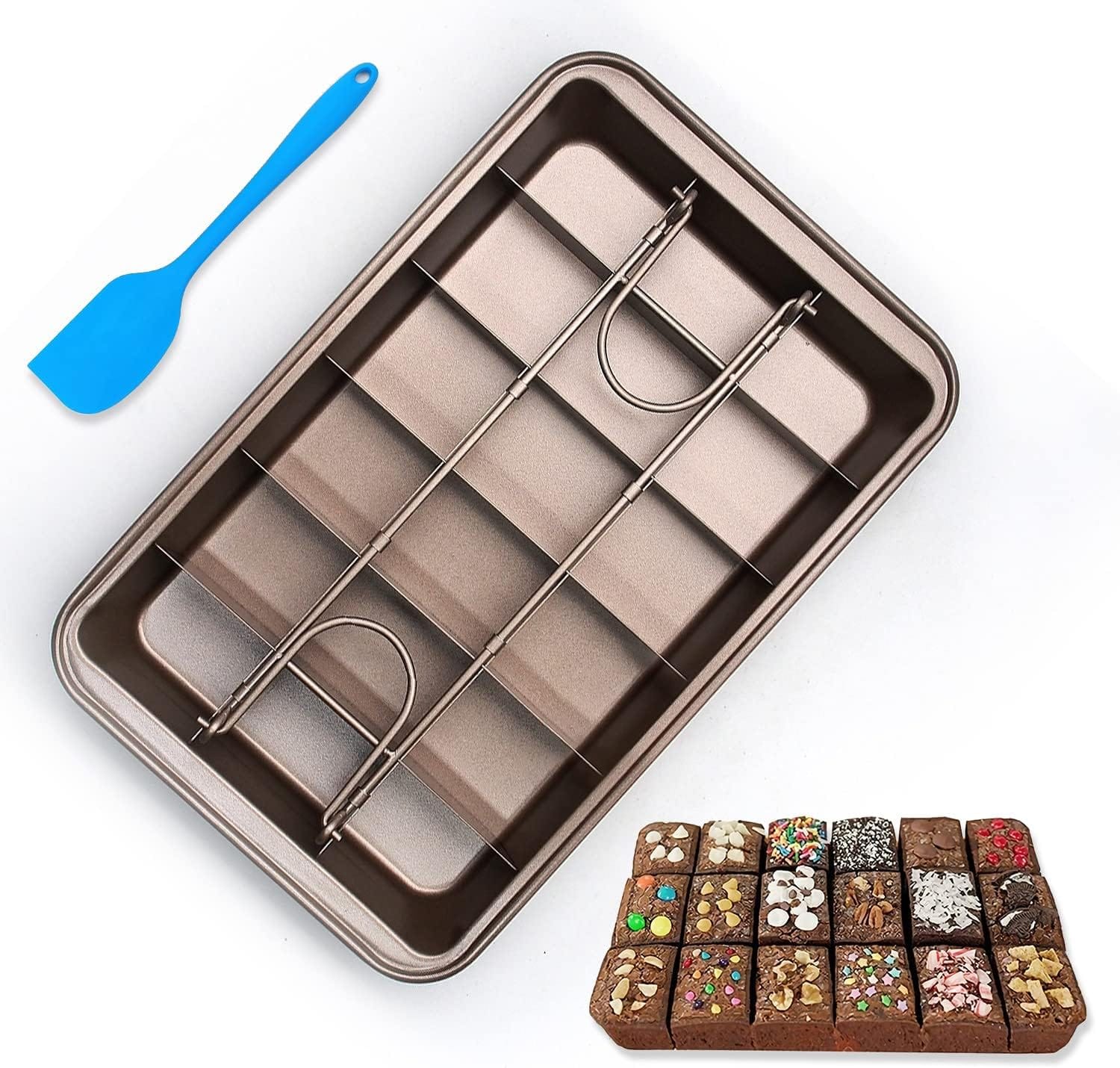 Brownie Pan with DividersNonstick Carbon Steel Baking Loaf Pan Baking Pan Baking Pan18 Pre-Cut Square Molds for Brownie Bite, Cake, Fudges and Chocolate Brownie Pan with DividersNonstick Carbon Steel Baking Loaf Pan Baking Pan Baking Pan18 Pre-Cut Square Molds for Brownie Bite, Cake, Fudges and Chocolate