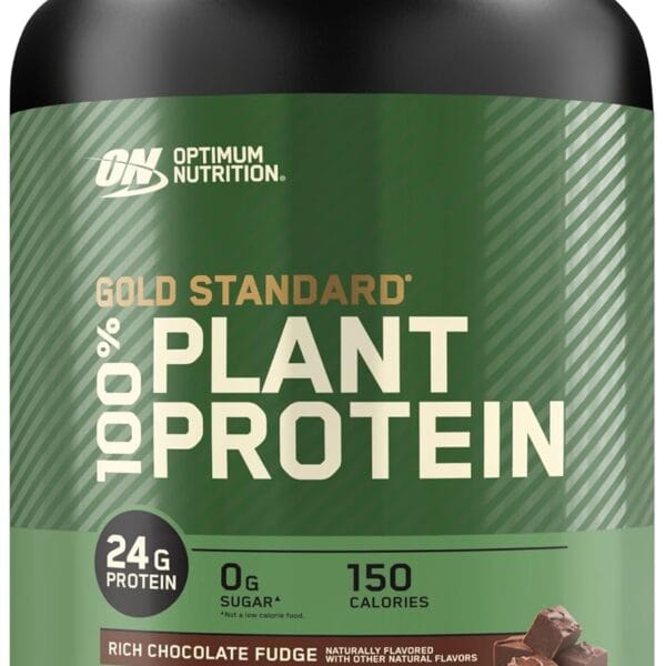 Optimum Nutrition Gold Standard 100% Plant Based Protein Powder, Gluten Free, Vegan Protein for Muscle Support and Recovery with Amino Acids - Rich Chocolate Fudge, 20 Servings (Packaging May Vary)