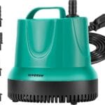 VIVOSUN 660GPH 40W Submersible Pump for Fish Tank, Pond, Aquarium, Hydroponic Systems with 5ft Power Cord and 4 Nozzles Blue