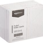 Amazon Basics Ruled Lined Index Cards, 1000 count, 10 Pack of 100, White, 3 in x 5 in