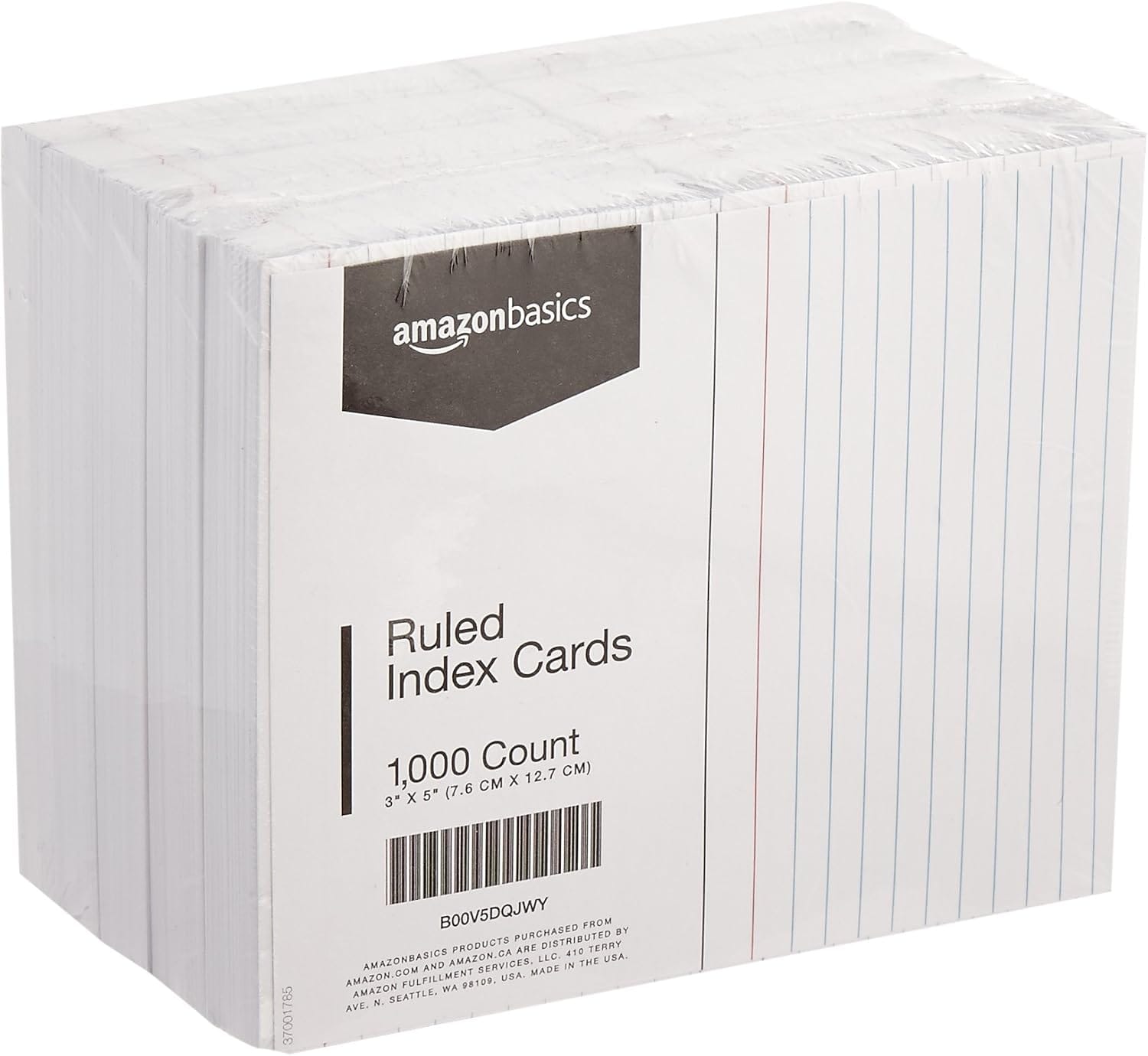 Amazon Basics Ruled Lined Index Cards, 1000 Count, 10 Pack Of 100, White, 3 In X 5 In Amazon Basics Ruled Lined Index Cards, 1000 count, 10 Pack of 100, White, 3 in x 5 in