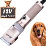 Dog Clippers for Grooming, 12V Pet Hair Clipper, Professional Heavy Duty Pet Grooming Clipper Corded Dog Trimmer for Thick Coats with Guard Combs Brush for Dogs Cats
