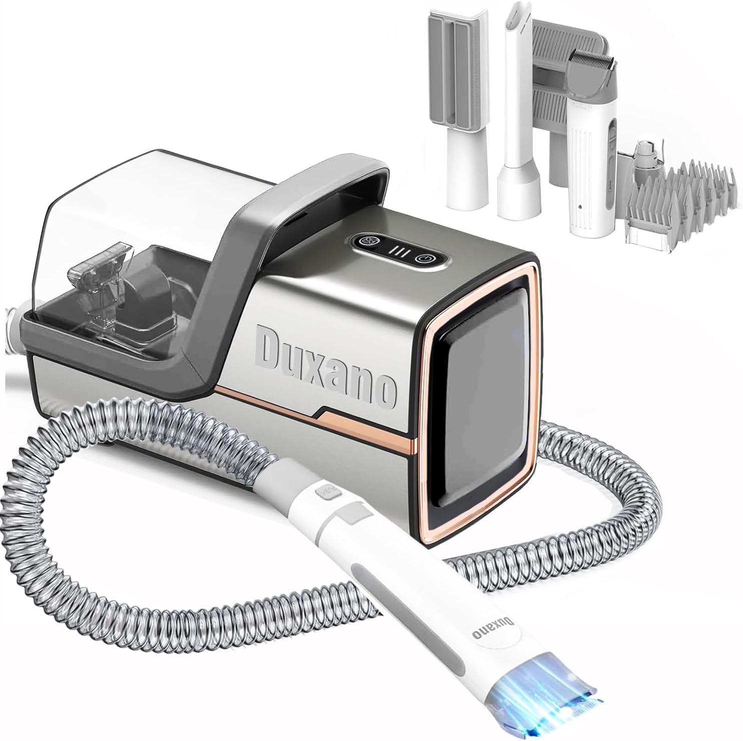 Dog Grooming Kit, Multi-Functional Hair Trimmer & Vacuum, 15KPa Powerful Suction, Stainless Steel, Low Noise, Adjustable Settings, Easy to Clean, Includes Clippers, Brush, Nail Trimmer Dog Grooming Kit, Multi-Functional Hair Trimmer & Vacuum, 15KPa Powerful Suction, Stainless Steel, Low Noise, Adjustable Settings, Easy to Clean, Includes Clippers, Brush, Nail Trimmer