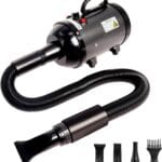 Dog Hair Dryer High Velocity Professional Dog Blow Dryer with Adjustable Speed Dog Pet Grooming Dryer Blower with 4 Nozzle 2 Blow TemperatureBlack