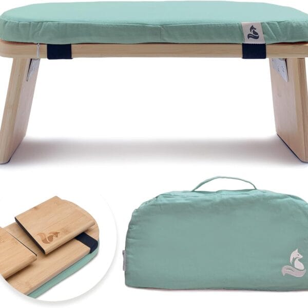 metaFox Meditation Bench | Foldable Bamboo Stool with Cushion and Carry Bag | for Your Mindfulness and Meditation Practice | Alternative to Meditation Cushion