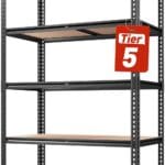 REIBII 2020LBS Storage Shelves 5 Tier Garage Shelving Heavy Duty, Adjustable Metal Shelving Unit, Garage Shelves for Basement, Warehouse, Pantry, Closet, Kitchen 72" H x 35.55" W x 16" D, Black