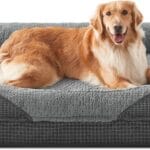 INVENHO Orthopedic Dog Beds Large Sized, XL Washable Egg-Crate Memory Foam Dog Couch Bed with Washable Removable Cover, Waterproof Lining and Nonskid Bottom