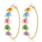 Kentucky Derby Earrings for Women Race Horse Riding Suit Horseshoe Hoop Earrings Kentucky Derby Outfits Accessories Jewelry Gifts