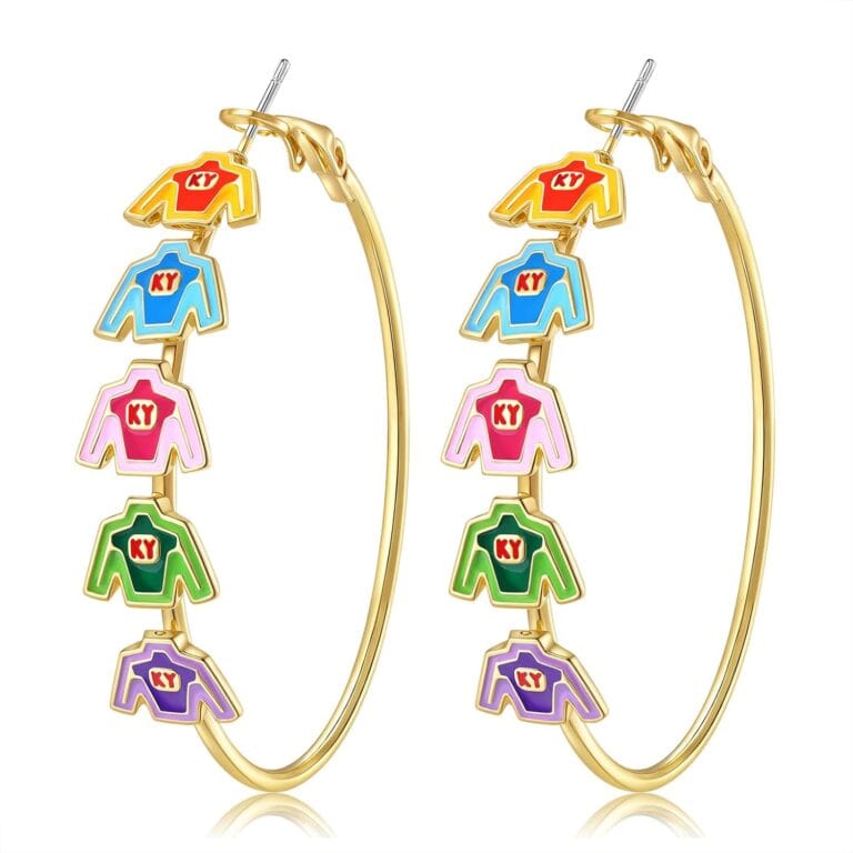Kentucky Derby Earrings for Women Race Horse Riding Suit Horseshoe Hoop Earrings Kentucky Derby Outfits Accessories Jewelry Gifts