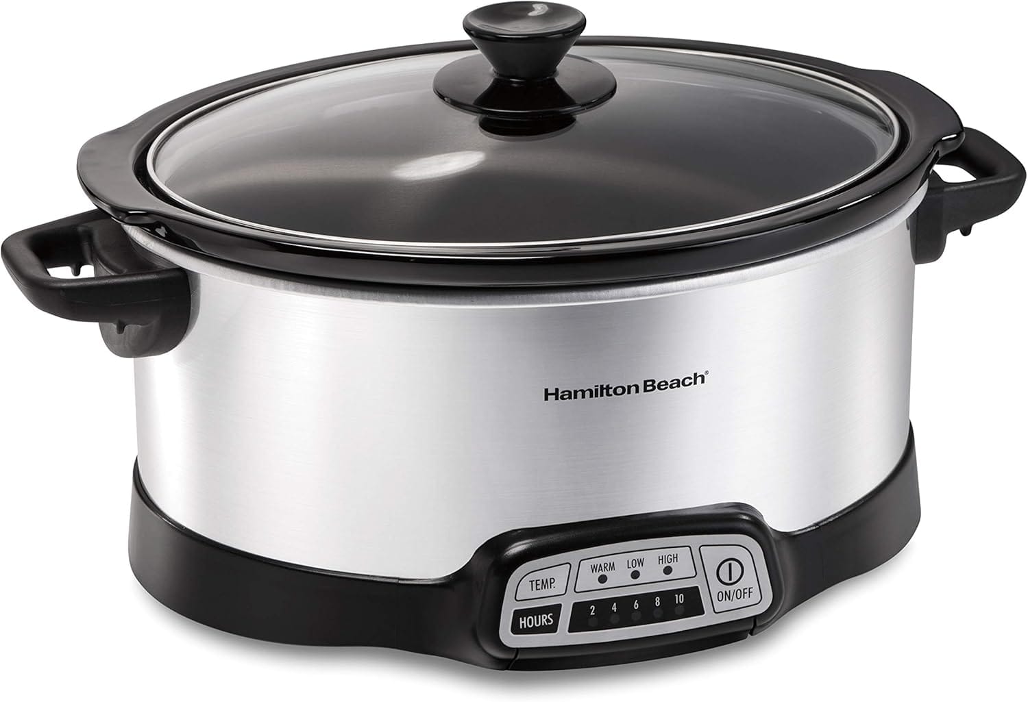 Hamilton Beach 7 Quart Programmable Slow Cooker With Flexible Easy Programming, 5 Cooking Times, Dishwasher Safe Crock & Lid, Silver (33473) Hamilton Beach 7 Quart Programmable Slow Cooker With Flexible Easy Programming, 5 Cooking Times, Dishwasher-Safe Crock & Lid, Silver (33473)