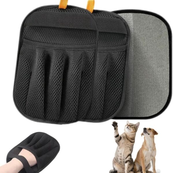2Pcs Pet Hair Remover Gloves for Cats & Dogs, Electrostatic Pet Hair Removal Glove Brush, Upgraded Reusable Animal Fur Removal Tool, Pet Grooming Gloves for Clothing, Couch, Carpet, Car Seatd