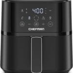 Chefman Air Fryer  4 QT Compact Airfryer for Quick & Easy Meals in Minutes, Features Hi-Fry Technology for Extra Crisp, Touchscreen Controls with 4 Presets, Nonstick & Dishwasher Safe Basket - Black