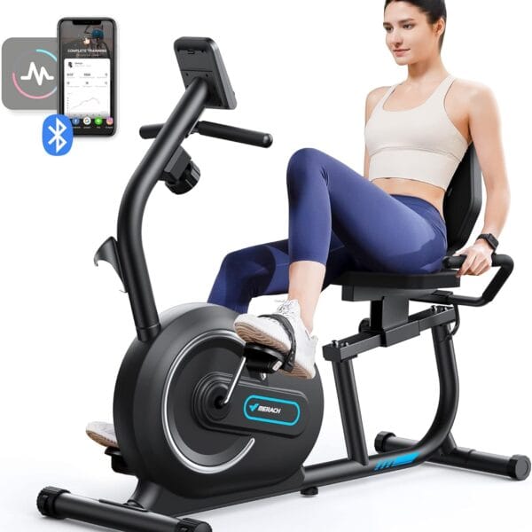 MERACH Recumbent Exercise Bike for Home with Smart Bluetooth and Exclusive App Connectivity, LCD, Heart Rate Handle, Magnetic Recumbent Bikes S08/S23