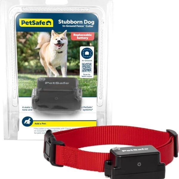 PetSafe Stubborn Dog In-Ground Fence Reciever Collar - Waterproof & Battery-Operated Adjustable Invisible Boundary Training Collar - for Dogs Older Than 6 Months Weighing 8lb+
