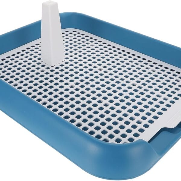 Indoor Dog Potty Tray - Mesh Dog Training Toilet Plastic Potty Tray Puppy Toilet -Slide - Mesh Training (Blue)