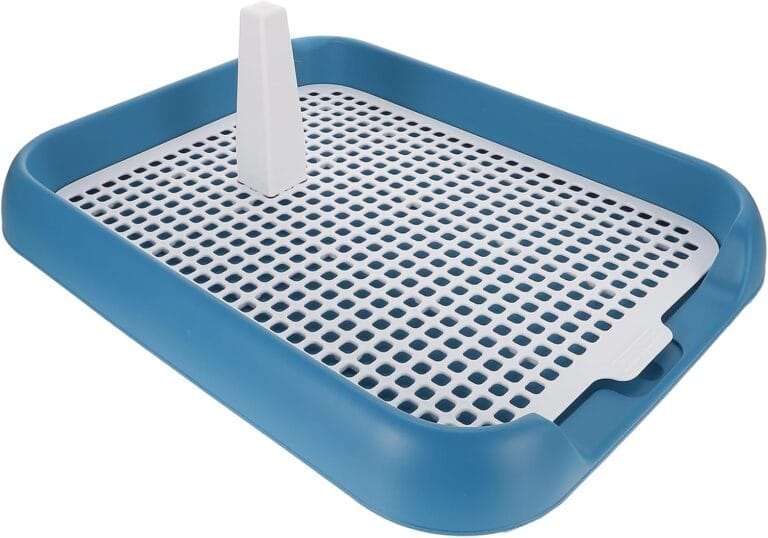 Indoor Dog Potty Tray - Mesh Dog Training Toilet Plastic Potty Tray Puppy Toilet -Slide - Mesh Training (Blue)