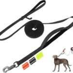 Fida Long Leash for Dogs with Traffic Handle,30ft 50ft Long Dog Leash Reflective Puppy Obedience Recall Training Agility Lead Soft Padded Design for Small Medium Large Breeds(33ft,Black)