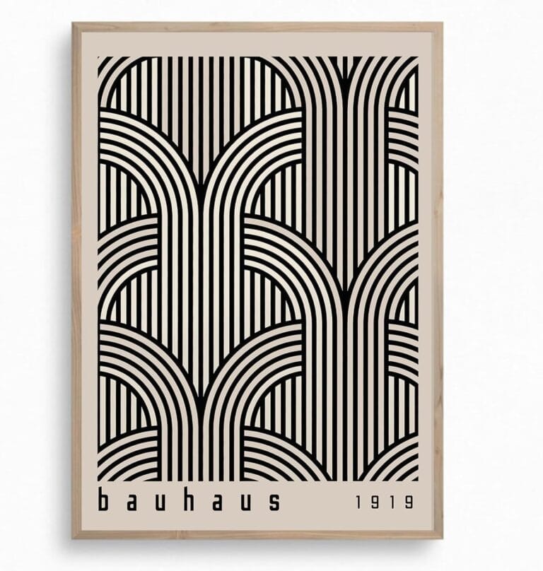 Mid Century Modern Bauhaus Wall Art Black and White Geometric Poster Bauhaus Art Print Bauhaus Abstract Geometric Wall Art Minimalist Geometric Painting Bauhaus Exhibition Poster 16x24in No Frame