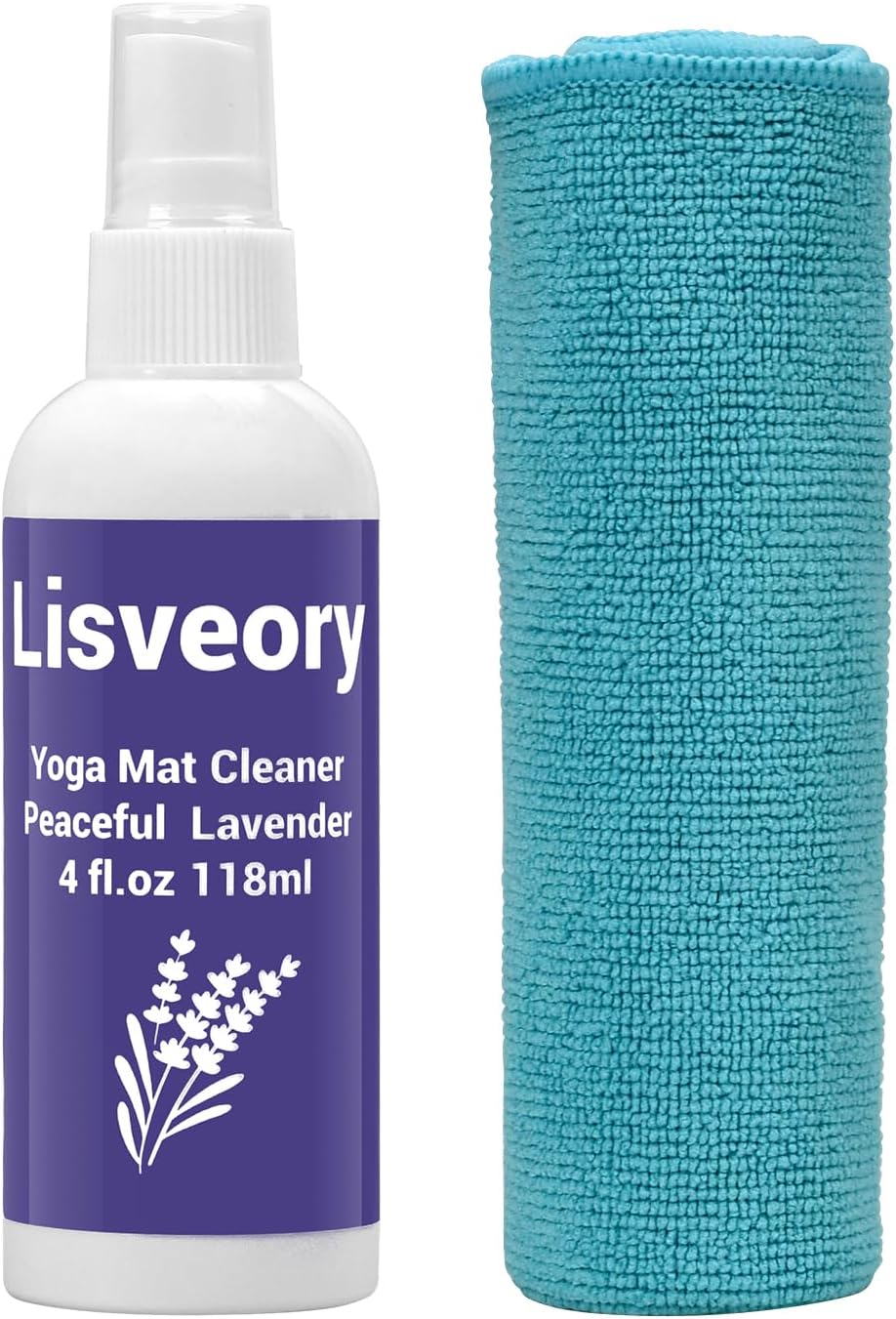 Yoga Mat Cleaner Spray (Peaceful Lavender), No Slippery Residue, Add Organic Essential Oils, Safe Deep Clean for All Type of Materials Exercise Mats, With Microfiber Towel (4oz/118ml) Yoga Mat Cleaner Spray (Peaceful Lavender), No Slippery Residue, Add Organic Essential Oils, Safe Deep Clean for All Type of Materials Exercise Mats, With Microfiber Towel (4oz/118ml)