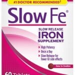 Slow Fe 45mg Iron Supplement for Iron Deficiency, Slow Release, High Potency, Easy to Swallow Tablets - 60 Count