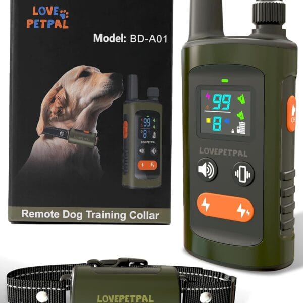 Dog Training Collar with Remote Control, 3500FT Dog Shock Collar for Small Medium Large Dogs, IPX7 Waterproof, 4 Training Modes, Rechargeable E-Collar with Beep Vibration Safe Shock for All Breeds