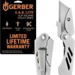 Gerber Gear EAB Lite Pocket Razor Knife with Money Clip - EDC Gear Folding Stainless Steel Utility Knife with Box Cutter Blade for Everyday Carry