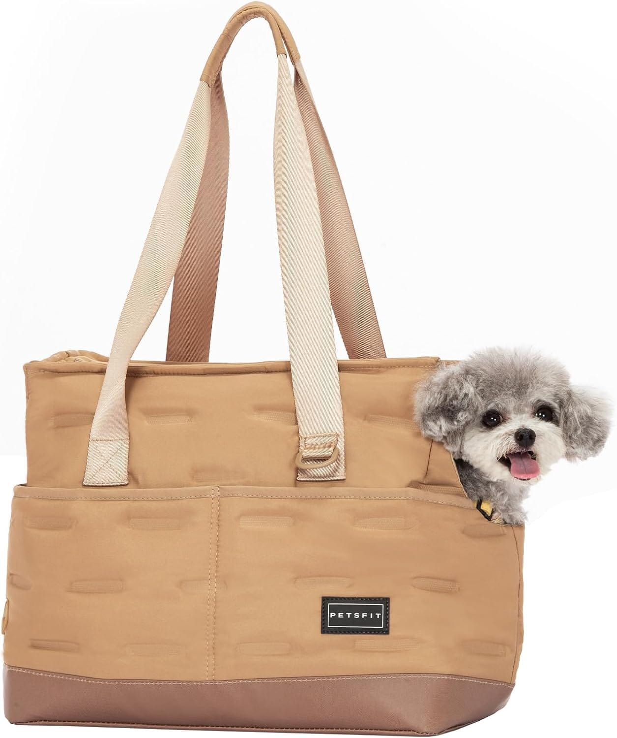 Petsfit Small Dog Carrier Purse, Portable Pet Carrier Tote Cat Carrier with Pockets, Adjustable Safety Leash, Poop Dispenser, Waterproof TPU Bottom,Khaki Petsfit Small Dog Carrier Purse, Portable Pet Carrier Tote Cat Carrier with Pockets, Adjustable Safety Leash, Poop Dispenser, Waterproof TPU Bottom,Khaki