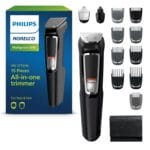 Norelco Philips Multigroom 3000 Series, All-in-One Trimmer, Beard Trimmer and Hair Clipper, 15-Piece Men's Grooming Kit for Head, Beard, Face, Nose, Ears, No Blade Oil Needed, Soft Pouch, MG3770/40
