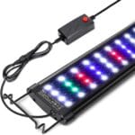 AQQA Aquarium Light,Full Spectrum LED Fish Tank Lights,12"-54" Adjustable Multi-Color White Blue Red Green LEDs with Extendable Brackets,14W-31W for Freshwater Plants (14W (12"-18"))