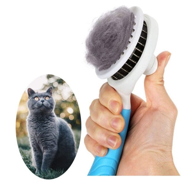 Cat Grooming Brush, Pets Skin Friendly Self Cleaning Slicker Massage Brushes for Shedding Dogs Cats Hair Gentle Remove Loose Undercoat with Long or Short Hairs for All Fur Type- UPGRADED