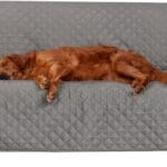 Furhaven Water-Resistant & Reversible Sofa/Couch Cover Protector for Dogs, Cats, & Children - Two-Tone Pinsonic Quilted Living Room Furniture Cover - Gray/Mist, Sofa