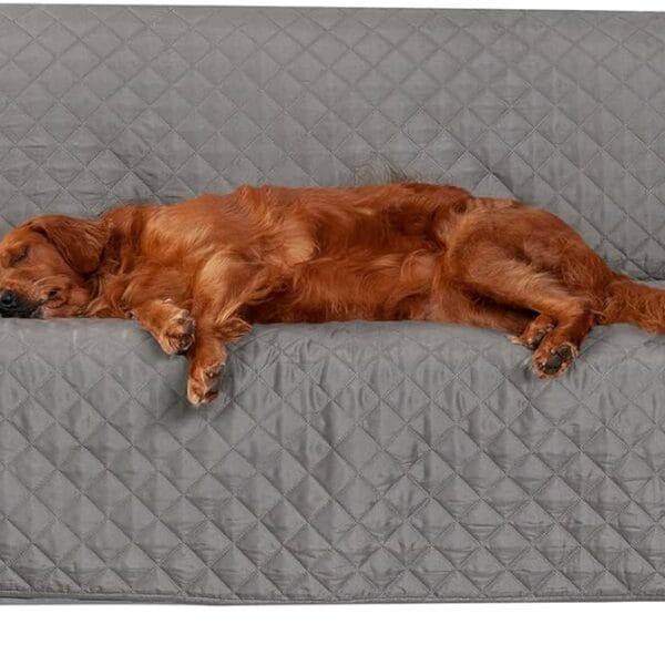 Furhaven Water-Resistant & Reversible Sofa/Couch Cover Protector for Dogs, Cats, & Children - Two-Tone Pinsonic Quilted Living Room Furniture Cover - Gray/Mist, Sofa