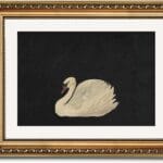 VIYYIEA Gold Framed Wall Art Canvas Print Home Decor Vintage Swan Decoration Grace Swan Art Painting Pictures Rustic Bathroom Wall Decor Animal Farmhouse Artwork for Living Room Bedroom Office 11x14in