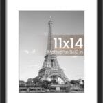 upsimples 11x14 Picture Frame, Display Pictures 8x10 with Mat or 11x14 Without Mat, Wall Hanging Photo Frame, Black, 1 Pack