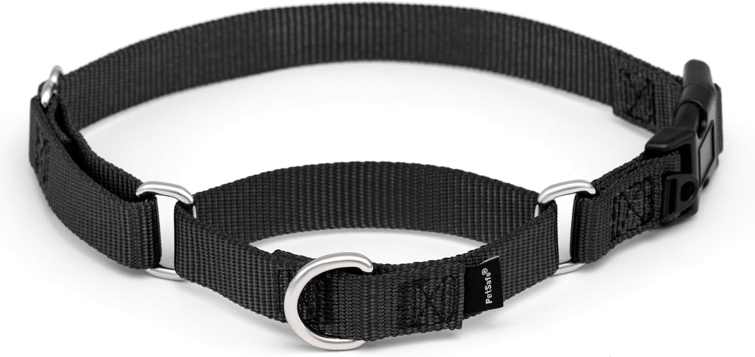 PetSafe Martingale Dog Collar with Quick Snap Buckle - No Pull Dog Collar for Walking Control - Gentle Correction - Durable Nylon Material - Adjustable No-Slip Collar - Black - Medium - 1 Inch Wide PetSafe Martingale Dog Collar with Quick Snap Buckle - No Pull Dog Collar for Walking Control - Gentle Correction - Durable Nylon Material - Adjustable No-Slip Collar - Black - Medium - 1 Inch Wide