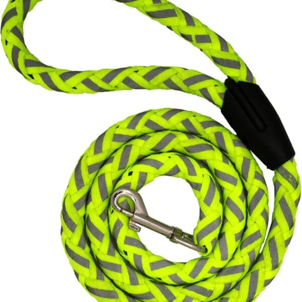 zojo Reflective Dog Leash, Light Weight Heavy Duty Braided Nylon Dog Training Leash for Small Medium Large Dogs (1pc-Neon Yellow, S-0.6" x 4FT (2.2-11lbs.))