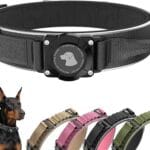 2025 New and Improved AirTag Dog Collar, Military Tactical Dog Collar with AirTag Holder - Adjustable Control Handle, Durable Metal Buckle, Comfortable GPS Dog Collars (XL, Black)