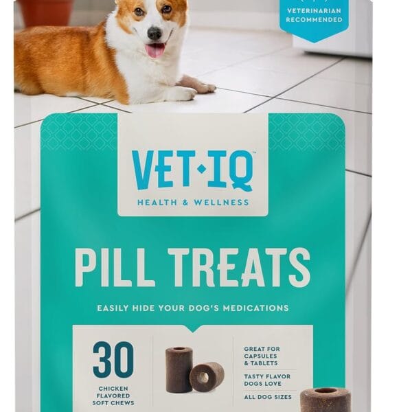 VetIQ Pill Treats Advanced Formula for Dogs, Chicken Flavor Soft Chews, Made in the USA, 30 Count