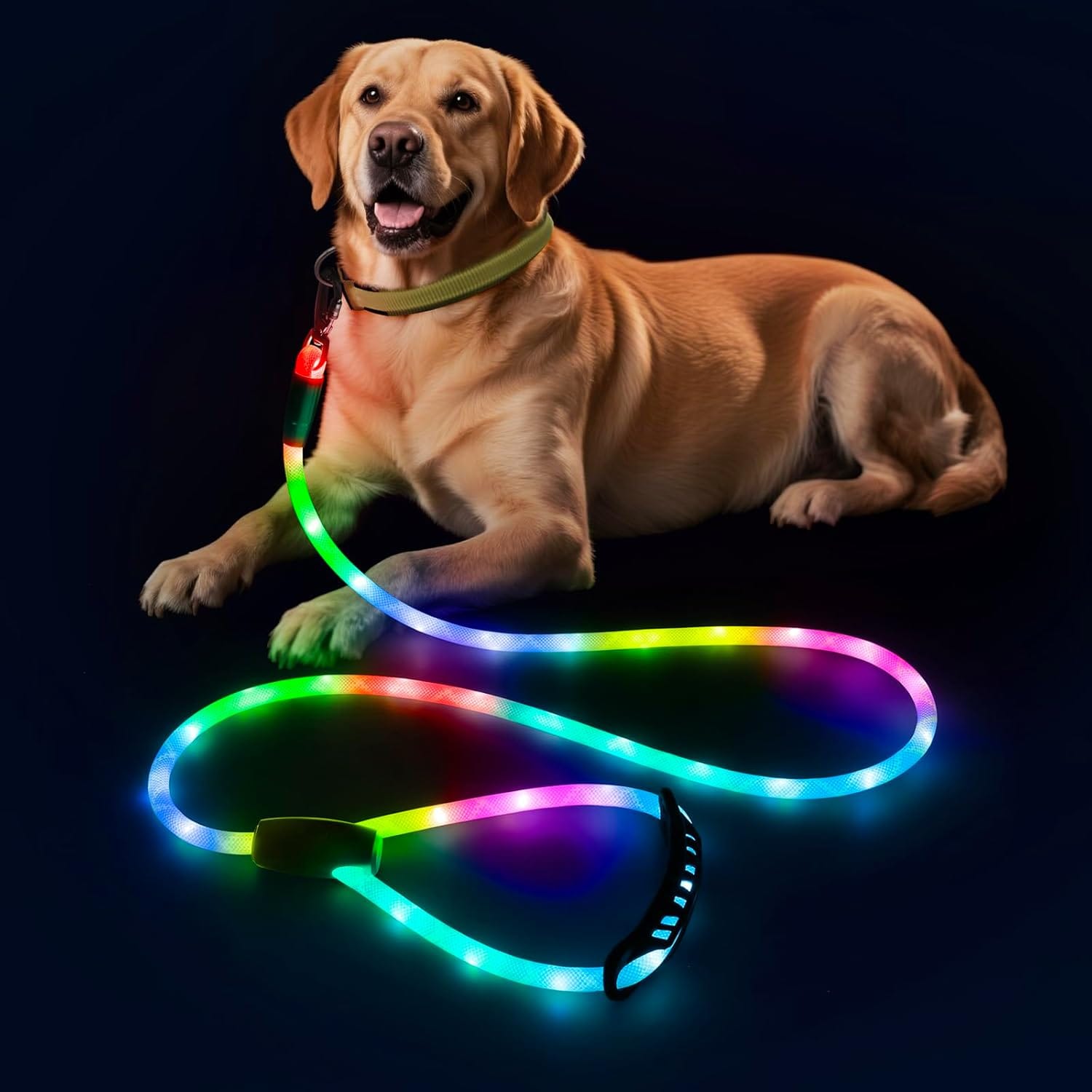 Colaseeme Light Up Dog Leash, LED Pet Leashes USB Rechargeable, Glow Safety Dogs Lights At Night (5FT,Multi Color) Colaseeme Light Up Dog Leash, LED Pet Leashes USB Rechargeable, Glow Safety Dogs Lights at Night (5FT,Multi-Color)