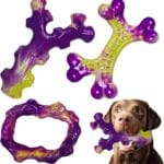 Tough Dog Toys for Aggressive Chewers 3 Pack, Indestructible Dog Toy for Large Dogs, Bacon Flavored, Keeps Dogs Busy