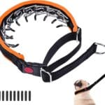 Heavy Duty Nylon No Pull Dog Collar with Buckle, Adjustable Anti Pull Reflective Slip Collar for Large Medium Small Dogs - M Orange