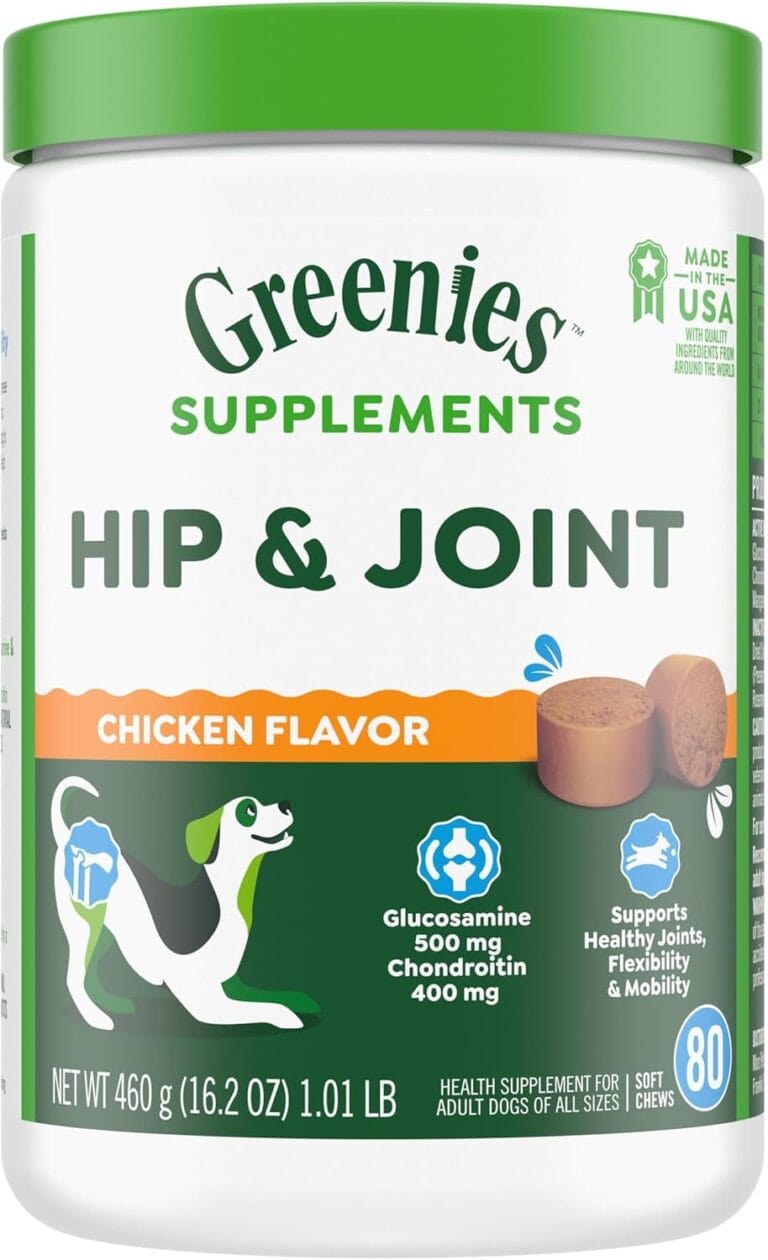 Greenies Supplements Hip and Joint Supplements for Dogs, Chicken Flavor, 16.2 oz. 80-Count