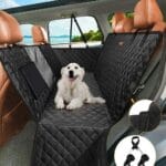 nzonpet 4-in-1 Dog Car Seat Cover, 100% Waterproof Scratchproof Hammock with Big Mesh Window, Durable Nonslip Pets Back Cover Protector for Cars Trucks SUVs - Black