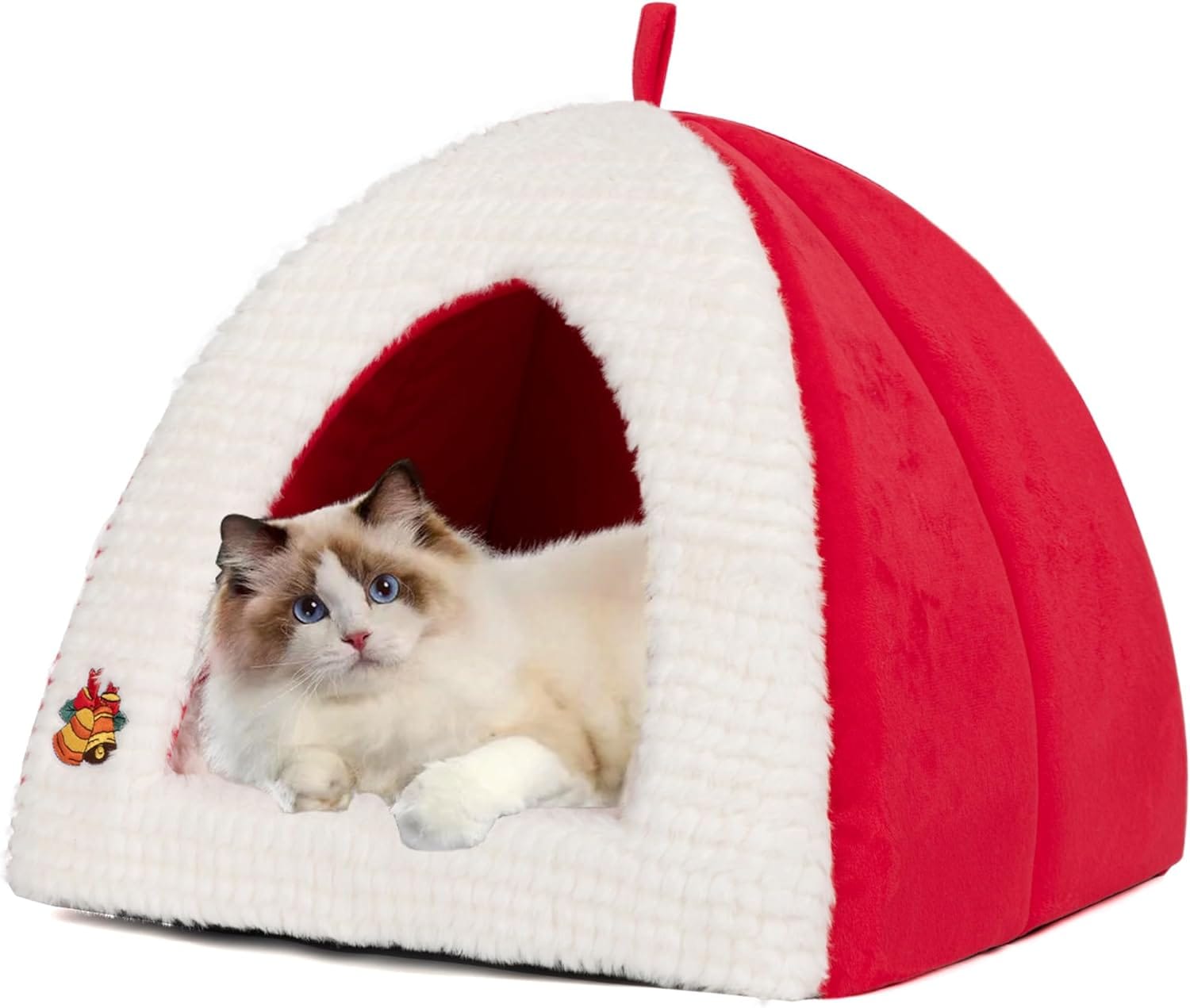 Cat Cave Bed for Indoor Cats, Warm Cat Beds/Dog Beds for Small Dogs Cat Tent Bed for Puppy Kitten with Removable Cushion Cat Cave Bed for Indoor Cats, Warm Cat Beds/Dog Beds for Small Dogs Cat Tent Bed for Puppy Kitten with Removable Cushion