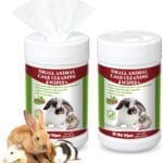 2 Pack Small Animal Cage Wipes 120 Count Small Animal Cage Clean up Wipes Removes Stubborn Caked-on Hamster Cage Cleaner for Pet Bunny Supplies Cleaning Deodorizing