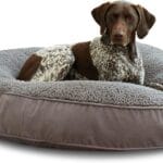 Happy Hounds Scout Deluxe Round Pillow Style Sherpa Dog Bed, Large (42 x 42 in.), Pewter