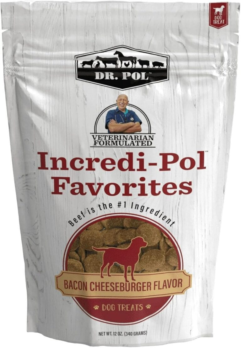 Dr. Pol Healthy All Natural Dog Treats - Incredi-Pol Gourmet Pet Treat Pack Made in USA, Baked Puppy Training Biscuits for Large or Small Dogs, Corn-Free, Bacon Cheeseburger, 12oz