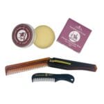 G.B.S Mustache Wax Kit  Extra Strong Hold, Classic Mustache Wax with Folding Comb & Pocket Mustache Comb  Styling & Grooming Set for Men