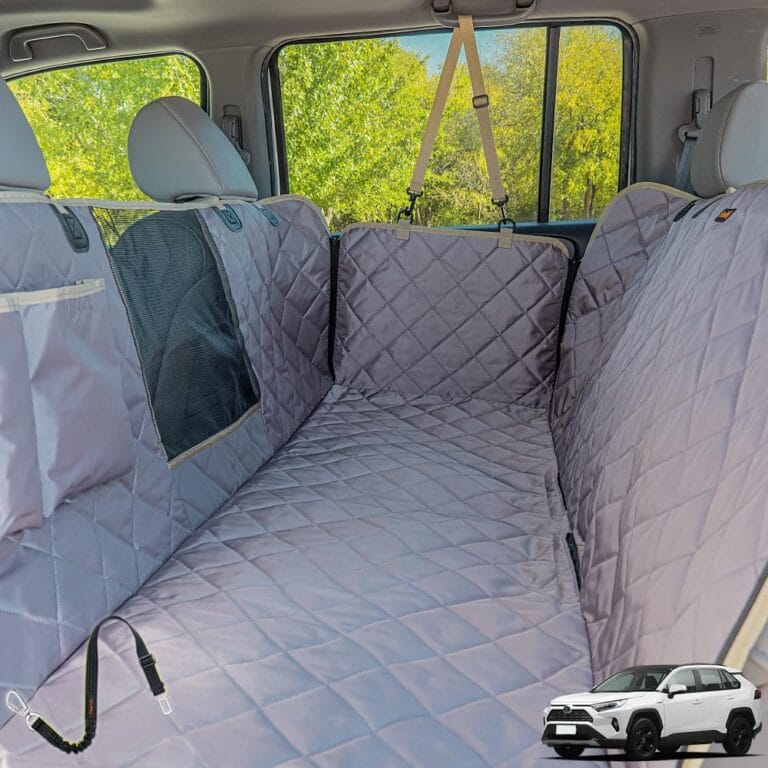 iBuddy Dog Seat Cover for SUV and Small Truck, Waterproof Car Hammock Heavy Duty Back Seat Cover for Dog with Mesh Window Durable Scratchproof Pet Car Seat Protector for Rav4 CR-V Jeeps