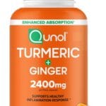 Qunol Turmeric Curcumin with Black Pepper & Ginger, 2400mg Turmeric Extract with 95% Curcuminoids, Extra Strength Supplement, Enhanced Absorption, Joint Support Supplement, 105 Count